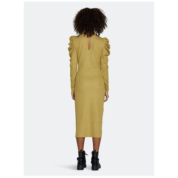 Walter Baker Women Modest long sleeve Dark Yellow Midi Sweater Dress Sz. Med NWT - Picture 5 of 7